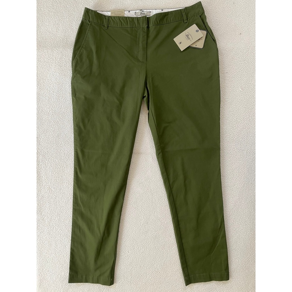 G.H. Bass Womens 10 Canoe Chino Olive Green Tapered Fit Pants New With Tags